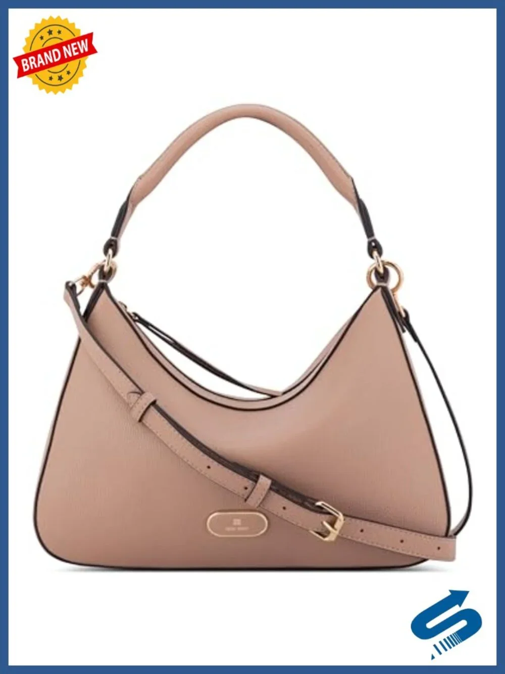 Nine West Convertible Hobo Shoulder Bag Faux Leather Adjustable Strap